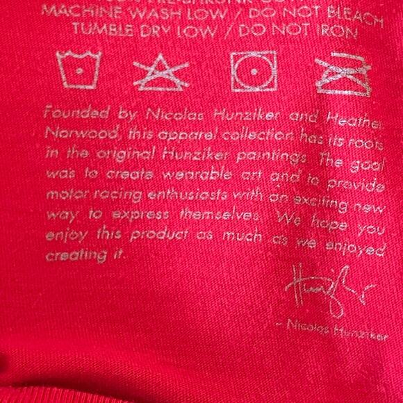 Hunziker Apparel Dino 206 Car Cotton Red Graphic T-Shirt Size Men's Medium - Picture 6 of 9